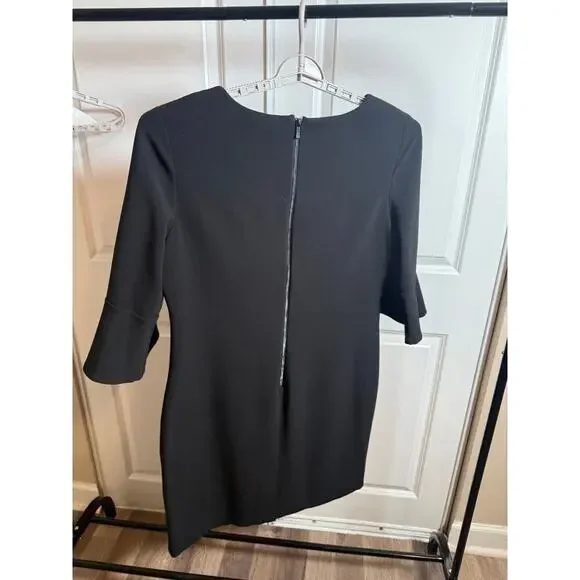 Karl Lagerfeld Paris Black Pearl Embellished Dress Bell Sleeve Women’s Size 14 - Picture 3 of 15